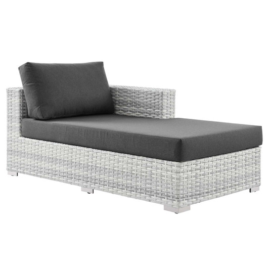 Convene Outdoor Patio Right Chaise, Rattan, Wicker, Grey Gray, 19723