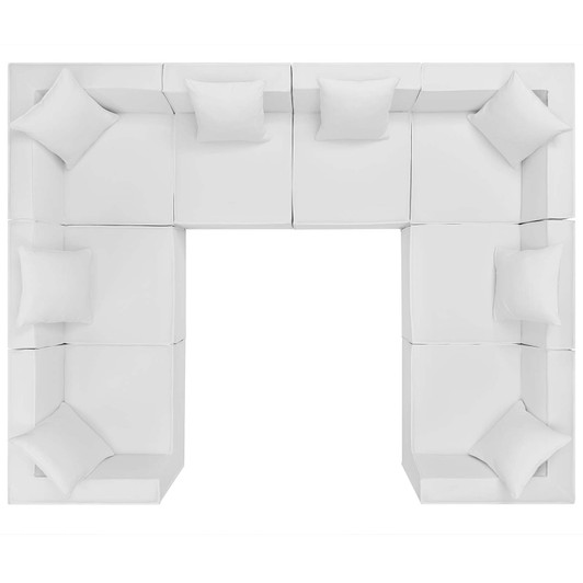 Saybrook Outdoor Patio Upholstered 8-Piece Sectional Sofa, Fabric, White, 19936