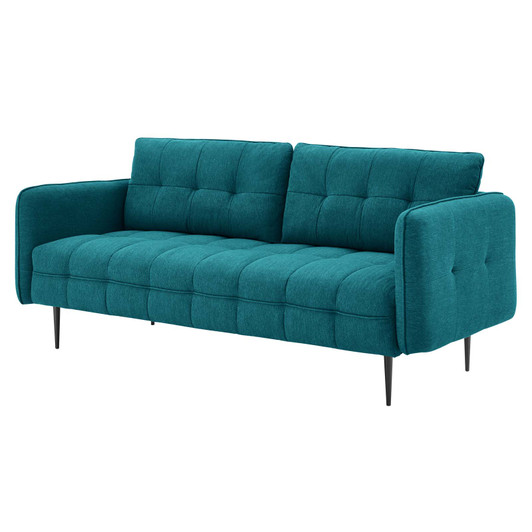 Cameron Tufted Fabric Sofa, Fabric, Teal Blue, 20083 Cameron Tufted Fabric Sofa, Fabric, Teal Blue, 20083