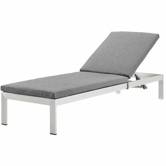 shore outdoor patio aluminum chaise with cushions