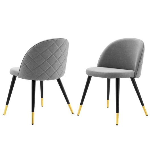 Cordial Upholstered Fabric Dining Chairs - Set of 2, Fabric, Light Grey Gray, 20192