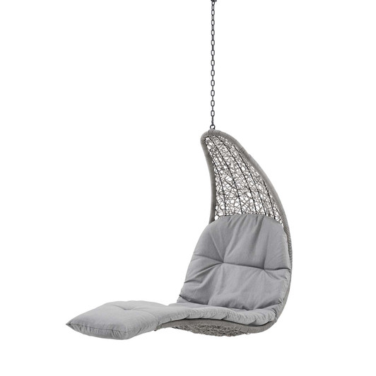 Landscape Outdoor Patio Hanging Chaise Lounge Outdoor Patio Swing Chair, Grey Gray, 20289
