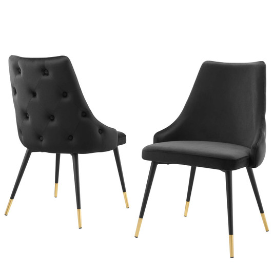 Adorn Dining Side Chair Performance Velvet Set of 2, Velvet, Black, 20859