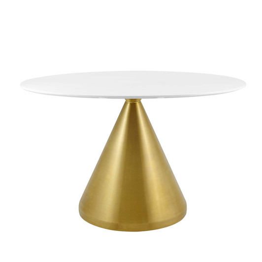 Tupelo 48" Oval Dining Table, Wood, Metal Steel, Gold White, 21016