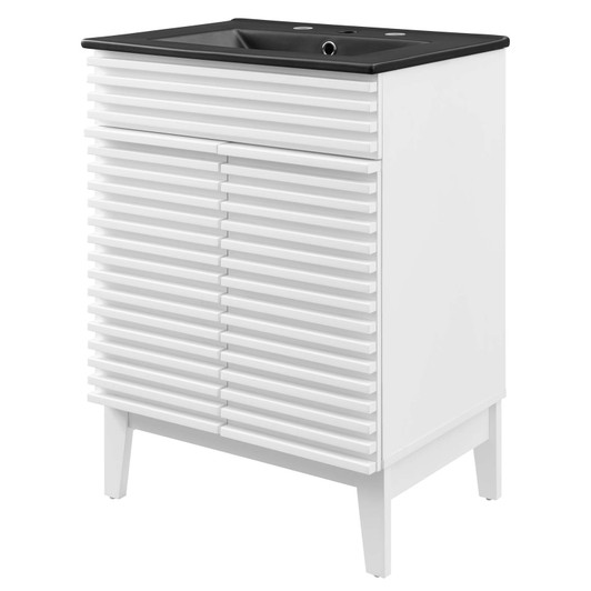 Render 24" Bathroom Vanity, Wood, White Black, 21028