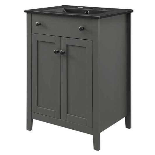 Nantucket 24" Bathroom Vanity, Wood, Grey Gray Black, 21029