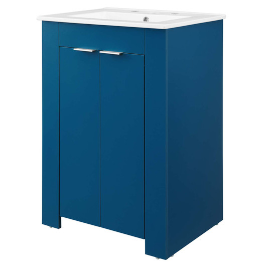 Maybelle 24" Bathroom Vanity, Melamine, Blue Navy White, 21047
