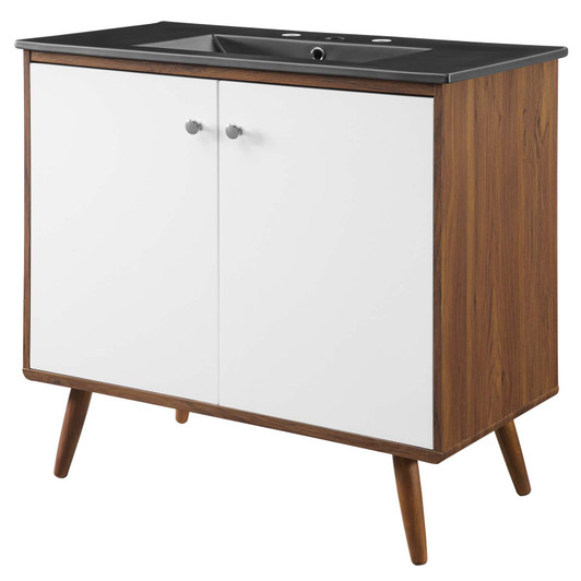 Transmit 36" Bathroom Vanity, Wood, Brown Walnut Black, 21062