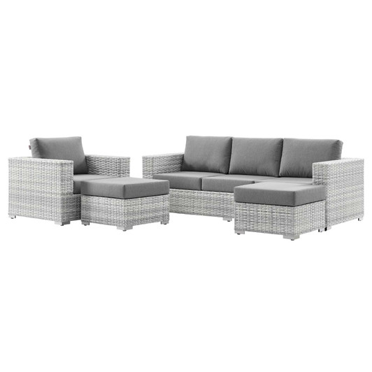 Convene 4-Piece Outdoor Patio Set, Rattan, Wicker, Grey Gray, 21156