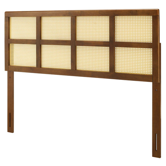 Luana Cane Full Headboard, Wood, Brown Walnut, 21490