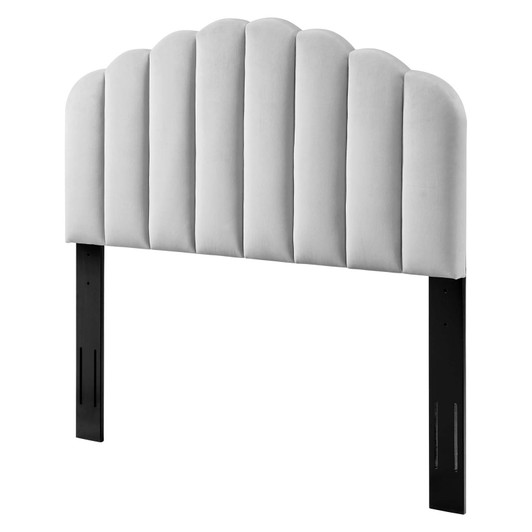 Veronique Full/Queen Performance Velvet Headboard, Velvet, Light Grey Gray, 21525