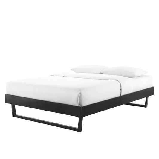 Billie Full Wood Platform Bed Frame, Wood, Black, 21566