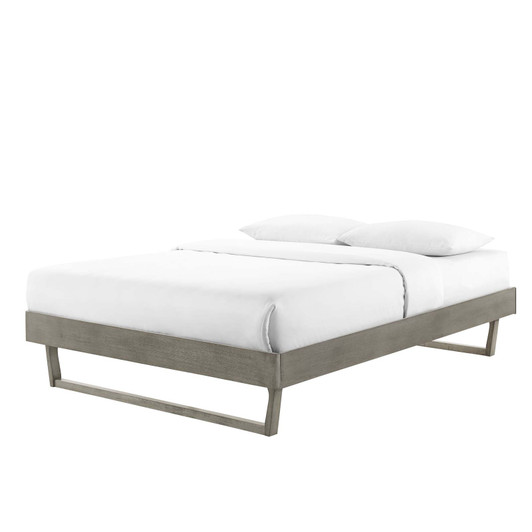 Billie Queen Wood Platform Bed Frame, Wood, Grey Gray, 21570
