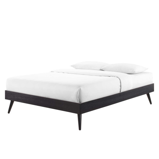 Margo Queen Wood Platform Bed Frame, Wood, Black, 21629