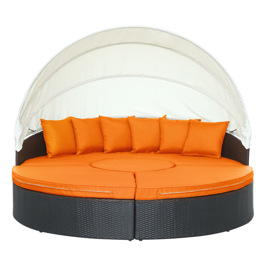 Quest Canopy Daybed in Espresso Orange Quest Canopy Daybed in Espresso Orange