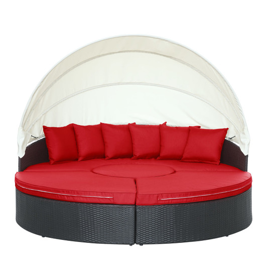 Quest Canopy Daybed in Espresso Red Quest Canopy Daybed in Espresso Red