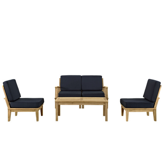 Marina 5 Piece Sofa Set in Natural Navy EEI-1477-NAT-NAV-SET