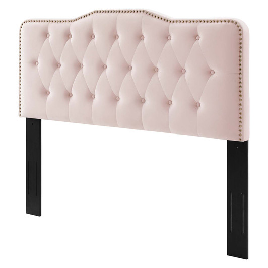 Sophia Tufted Performance Velvet Twin Headboard, Velvet, Pink, 22268