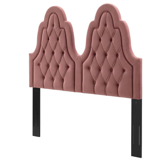 Augustine Tufted Performance Velvet Twin Headboard, Velvet, Pink, 22295