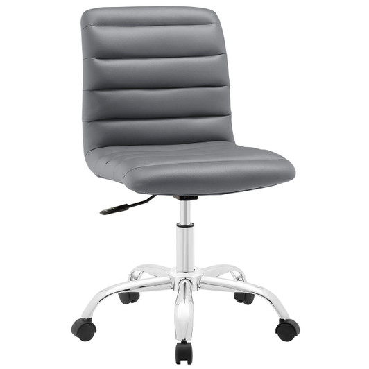 Ripple Mid Back Office Chair, Grey Faux Leather