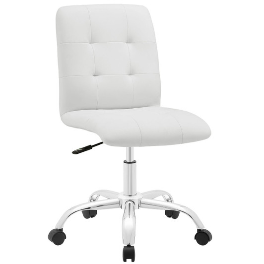 Prim Mid Back Office Chair, White Faux Leather