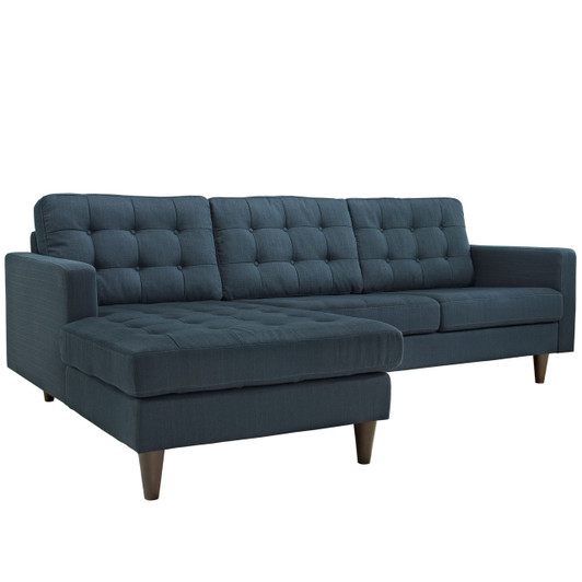 Empress Left-Arm Sectional Sofa, Navy Fabric