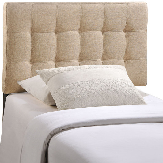 Lily Twin Fabric Headboard, Beige Fabric