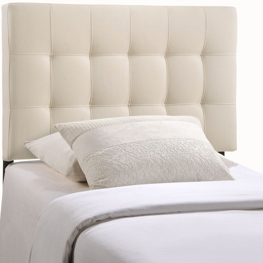 Lily Twin Fabric Headboard, Ivory Fabric