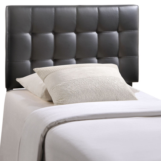 Lily Twin Vinyl Headboard, Black Faux Leather