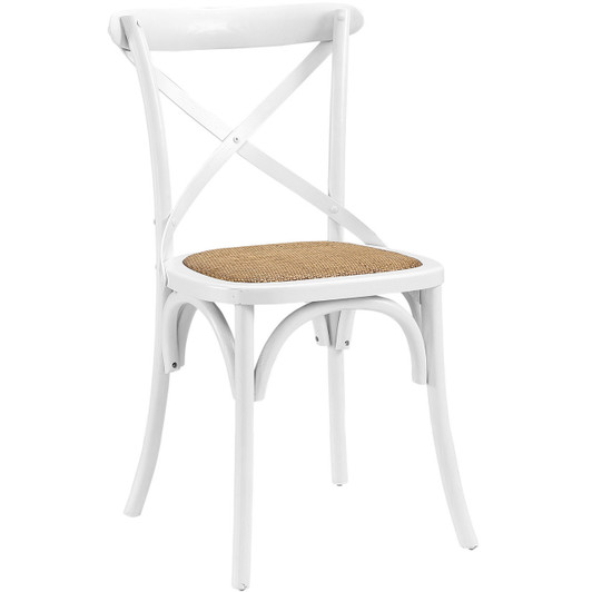 Gear Dining Side Chair, White Wood