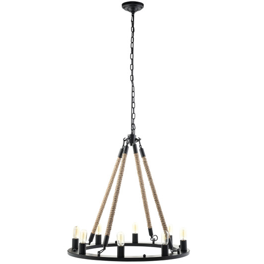 Encircle Chandelier, Black Steel