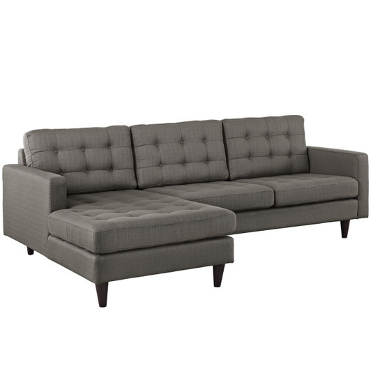 Empress Left-Arm Sectional Sofa, Grey Fabric