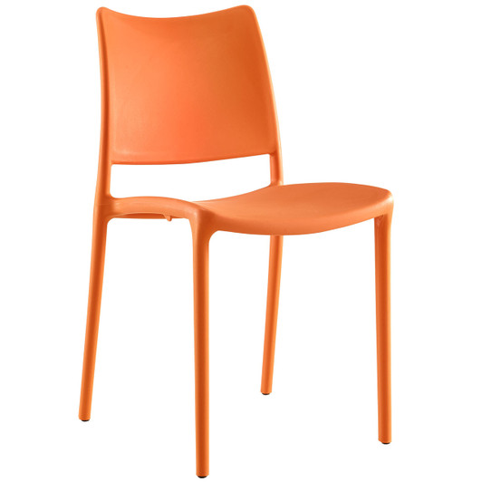 Hipster Dining Side Chair (Indoor and Outdoor), Orange, Plastic