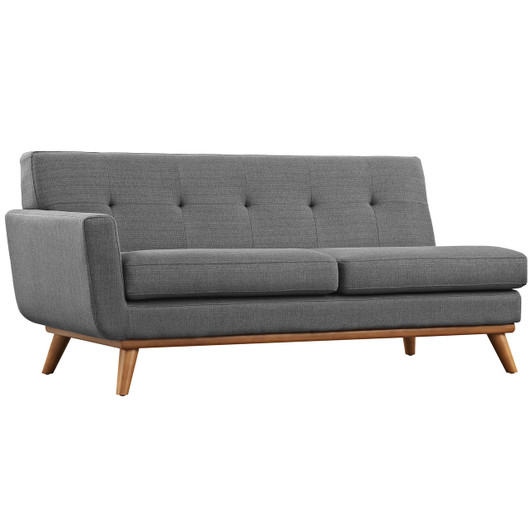 Engage Left-Arm Loveseat , Grey, Fabric