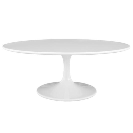 Lippa 42" Oval-Shaped Coffee Table in White