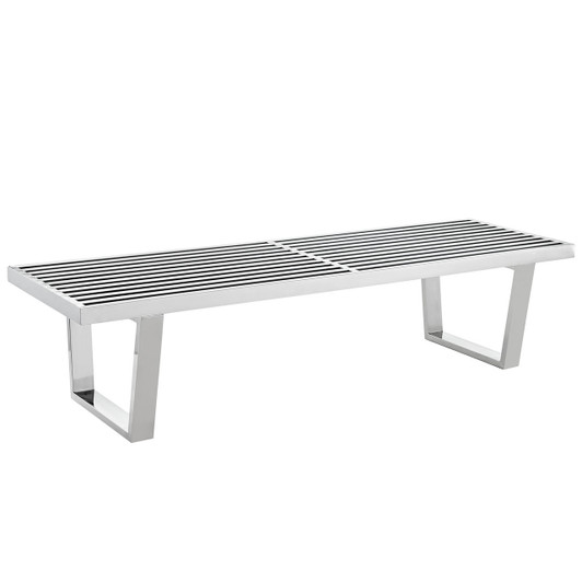 Sauna 5' Stainless Steel Bench in Silver