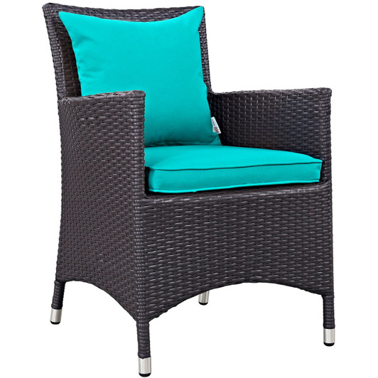 Convene Dining Outdoor Patio Armchair, Blue, Rattan 9904