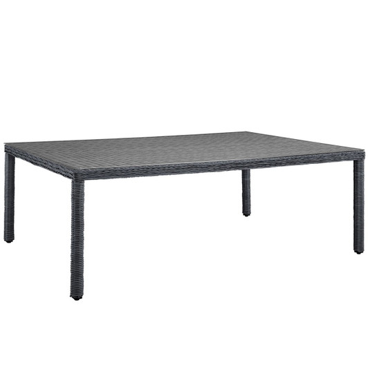 Summon 90" Outdoor Patio Dining Table, Grey, Rattan 9934