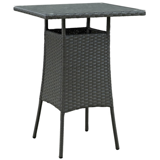 Sojourn Small Outdoor Patio Bar Table, Brown, Rattan 9953