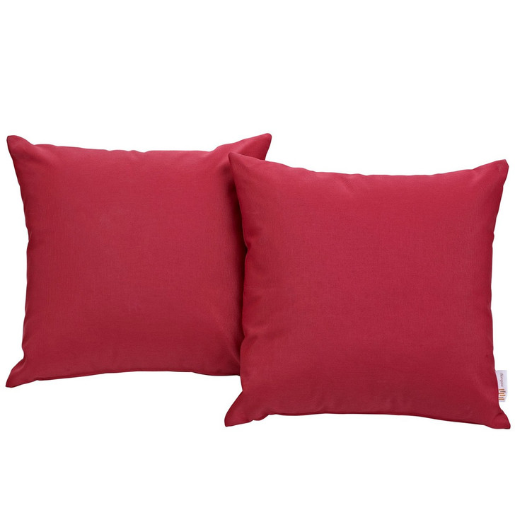 Convene Two Piece Outdoor Patio Pillow Set, Red, Fabric 10023