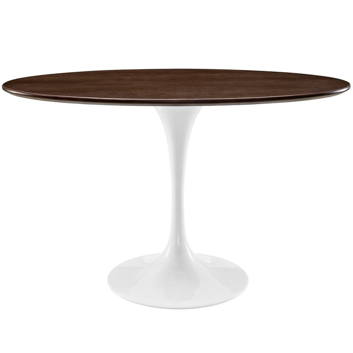 Lippa 48" Oval Walnut Dining Table, Brown, Metal 10044