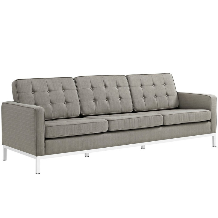 Loft Upholstered Fabric Sofa, Grey, Fabric 10121