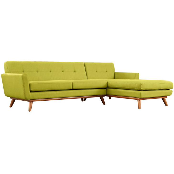 Engage Right-Facing Sectional Sofa, Green, Fabric 10193
