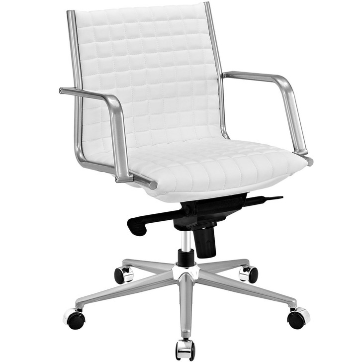 Pattern Office Chair, White, Faux Leather 10209