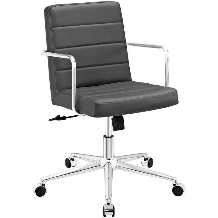Cavalier Mid Back Office Chair, Grey, Faux Leather 10216