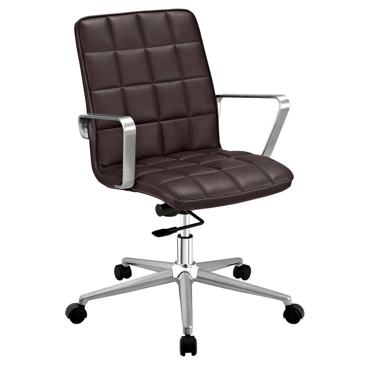 Tile Office Chair, Brown, Faux Leather 10223