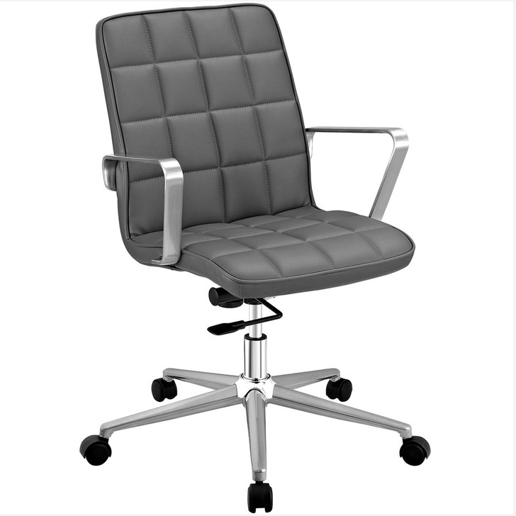 Tile Office Chair, Grey, Faux Leather 10224