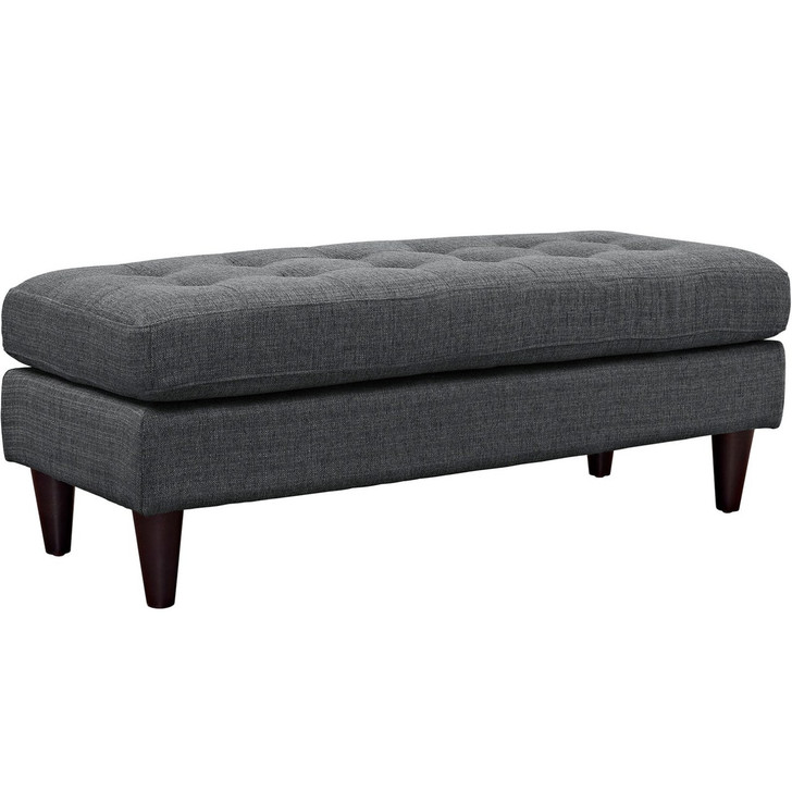 Empress Upholstered Fabric Bench, Grey, Fabric 10281
