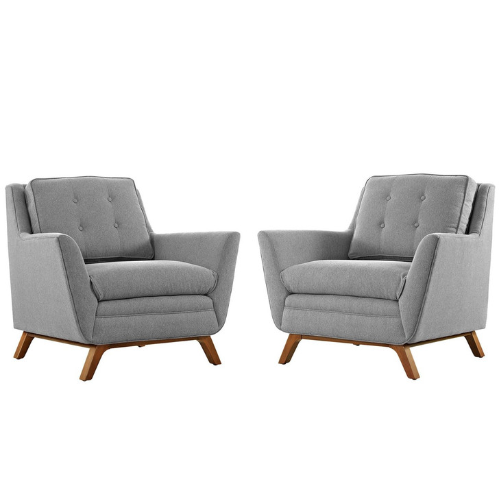 Beguile Armchair ( Set of Two), Grey, Fabric 10530