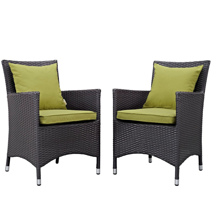 Convene Dining Chair ( Set of Two), Green, Rattan 10552